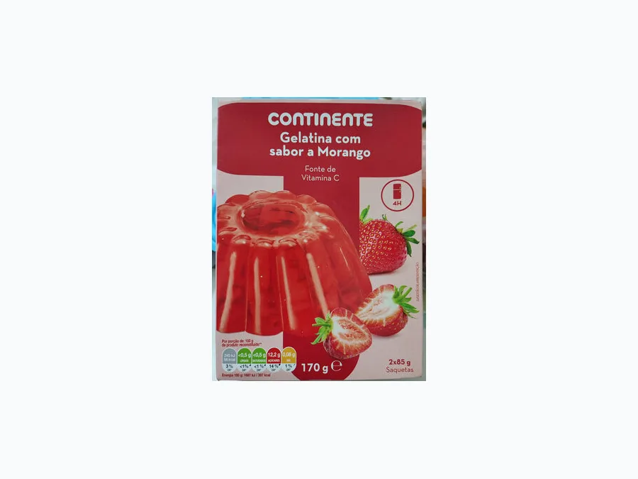 Gelatina com sabor a Morango